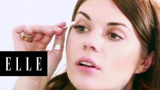 How to Apply False Eyelashes  ELLE [upl. by Noivart]