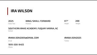 Ira Wilson 2025 WingSmall forward [upl. by Pals]