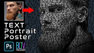 Photoshop Create a Powerful TEXT PORTRAIT Poster [upl. by Enneirda]