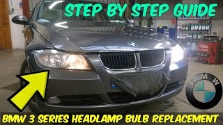 BMW 320d Headlamp Bulb Replacement  How To [upl. by Anasxor665]