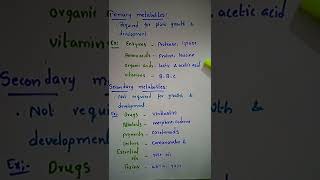 PlantsPrimary and secondary metabolitesNEET CTET KVS NVSHappy learning [upl. by Stedt]