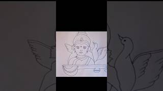 How to draw sarswati mata drawing easy [upl. by Elbon]