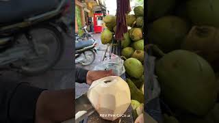 Simple way to peel to coconut shorts streetfood coconut fruit explore viralvideo [upl. by Launcelot]