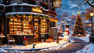 Holiday Jazz Ambience 🎅 Warm Drinks Snowy Nights and Festive Tunes by the Tree [upl. by Narine437]