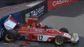 Leclerc Crashes 1974 Ferrari  Monaco Historic Grand Prix 2022 [upl. by Hild]