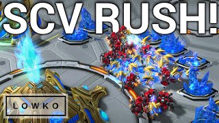 StarCraft 2 FLORENCIOS SCV RUSH [upl. by Nitas557]