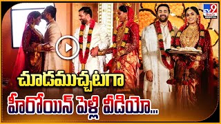 చూడముచ్చటగా హీరోయిన్ పెళ్లి వీడియో Actress Karthika Nair Wedding Video  TV9 [upl. by Beghtol]