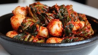 Ponytail Kimchi Chonggak kimchi 총각김치 [upl. by Edwine]