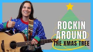 Learn to Strum Rockin Around The Christmas Tree on Guitar  Fun amp Peppy Christmas Song [upl. by Dulce]