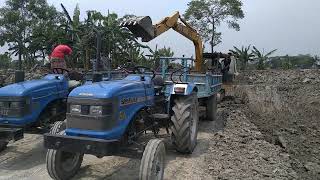 Two Sonalika Tractor Loaded Together By Excavator [upl. by Nede950]