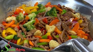 BEEF amp VEGETABLE SAUCE WITH WHITE RICE RECIPE  LET’S MAKE DINNER IN UNDER 30 MINUTES [upl. by Mikihisa]