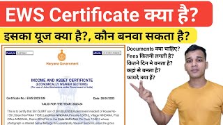 EWS Certificate क्या होता है  What is EWS Certificate in Hindi  How To Get EWS Certificate [upl. by Onateag]