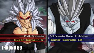 AF INICIAL vs AF PROHIBIDO  EVIL VEGETA SSJ 5 TEAM vs EVIL VEGETA SSJ 10 PODER PROHIBIDO TEAM [upl. by Erika]