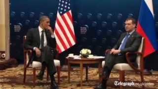 Barack Obama in open microphone gaffe with Dmitry Medvedev [upl. by Catha530]