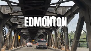 Driving from Downtown Edmonton to University of Alberta Area  Alberta Canada [upl. by Ardnosak708]