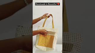 DIY TOTE BAG  HANDMADE  how to sew tote bag  Ladies handbag making at home  Tote bag tutorial [upl. by Alliuqaj]