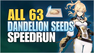 All 63 Dandelion Seeds Location  Efficient Farming Route  Jean Ascension Material  Genshin Impact [upl. by Bedell916]