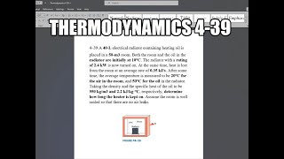 Thermodynamics 439 A 40L electrical radiator containing heating oil is placed in a 50m3 room [upl. by Fleisher]