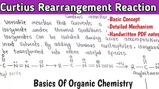 Curtius Rearrangement Reaction  Detailed Mechanism  Handwritten Notes chemistry [upl. by Congdon]