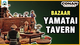 Yamatai Tavern Set Yamatai Bar Counter amp Tavern Items  Bazaar Showcase  Conan Exiles [upl. by Hannala]