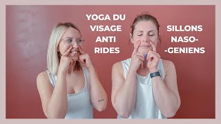 Yoga du visage anti rides  5 exercices magiques pour les sillons nasogéniens [upl. by Prudi]