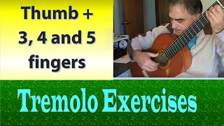 Tremolo guitar Exercises  Thumb  3 4 amp 5 fingers [upl. by Rausch]