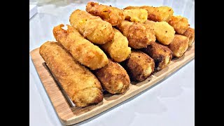 Kroketa me Patatedhe KashkavallPatates Kroket Tarifi [upl. by Nioe483]