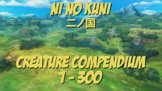 Ni No Kuni  Creature Compendium All Familiars 1300 [upl. by Matlick]