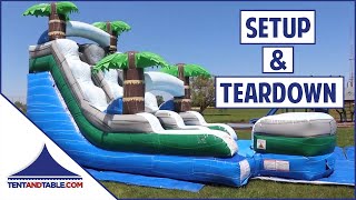 Setting up and Tearing Down an Inflatable Water Slide [upl. by Hadsall]