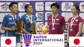 NishiSato JPN VS ShimogamiHobara JPN Final Badminton Saipan International 2024 [upl. by Onibas]