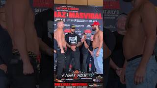 Jorge Masvidal STEPS to Nate Diaz in FINAL face off at weigh in [upl. by Oiligriv315]