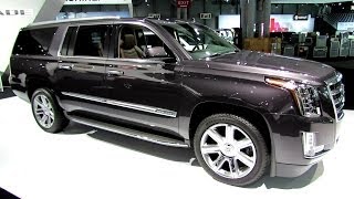 2015 Cadillac Escalade ESV 4WD Premium  Exterior Interior Walkaround  2014 New York Auto Show [upl. by Homer686]