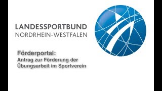 Förderportal Antrag zur Förderung der Übungsarbeit im Sportverein [upl. by Greenberg]