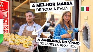 Comendo a melhor massa da Itália e a janela que serve vinho em Florença [upl. by Aihsar]