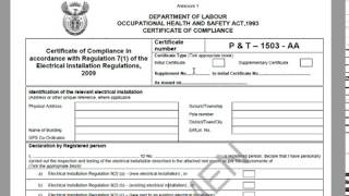 Electrical Certificate of Compliance Part 1 [upl. by Hagai16]