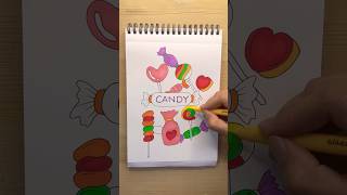 Beginners friendly super easy candy doodle day 40🍭 easydoodles easydrawing shortsviral [upl. by Siravat]