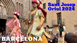 Festes de Sant Josep Oriol 2024 Balls de Gegants  Giant Dance in Barcelona [upl. by Imyaj]