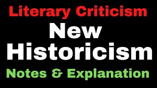 What is New Historicism II New Historicism Vs Old Historicism I New Historicism Notes amp Explanation [upl. by Oremor]