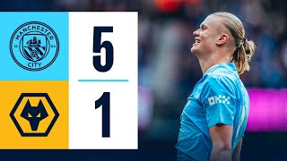 HIGHLIGHTS HAALAND HITS FOUR AS CITY POWER PAST WOLVES  Man City 5  1 Wolves  Premier League [upl. by Sadonia]