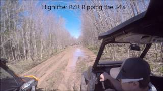 Lifted RZR mud showdown XP1K vs XP Turbo 7MAY16 [upl. by Natsrik]