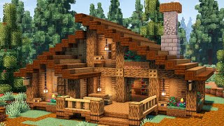 Minecraft How to Build a Simple Survival House  Cabin House Tutorial [upl. by Anikram]