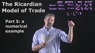 International Economics The Ricardian Model of Trade Part 5  A Numerical Example [upl. by Ahseekal792]