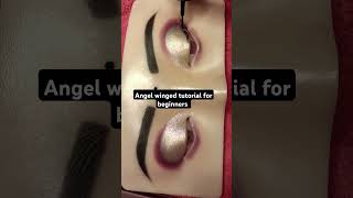 Angel winged eyeliner tutorial cutcreaseeyemakeup bridaleyemakeup glitteryeyes youtubeshorts [upl. by Adeys]