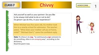 chivvy poem explanation english class7 [upl. by Dellora]