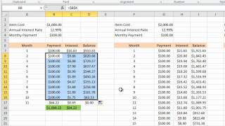 Calculating credit card payments in Excel 2010 [upl. by Martinson572]