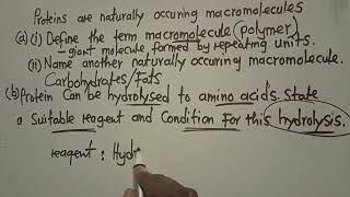 Proteins  Macromolecules With Hydrolysis  Organic Chemistry  Harrison J Zulu Tutor [upl. by Naxor]