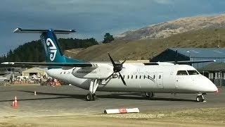 Final Air New ZealandAir Nelson Dash 8 Q300 takeoff from Wanaka Airport [upl. by Naitirb]