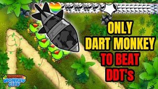 Only DART MONKEY to Beat DDTs in Bloons Monkey City Map Jungle Terrain Round 16 🐵 [upl. by Esnofla654]