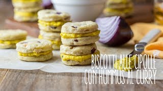 Biscotti salati alle cipolle e mandorle con crema di lenticchie e curry [upl. by Namie591]