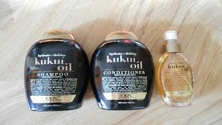 OGX KuKui Oil Shampoo amp Conditioner Review [upl. by Hachmann851]